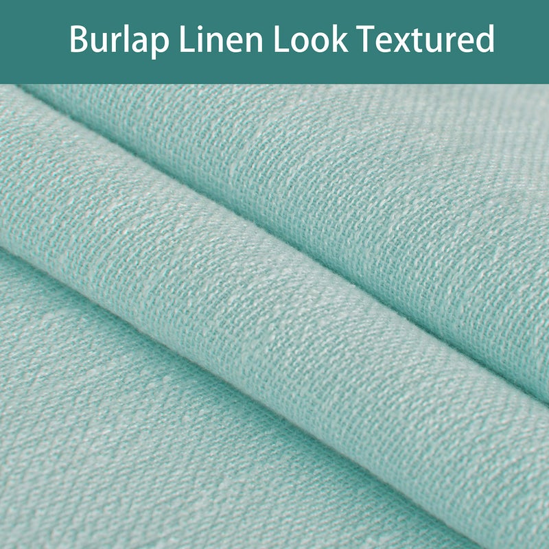 LORDTEX Linen Look Textured Blackout Curtains with Thermal Insulated Liner - Heavy Thick Grommet Window Drapes for Bedroom, 40 x 84 Inches, Seafoam, Set of 2 Panels - Image 5